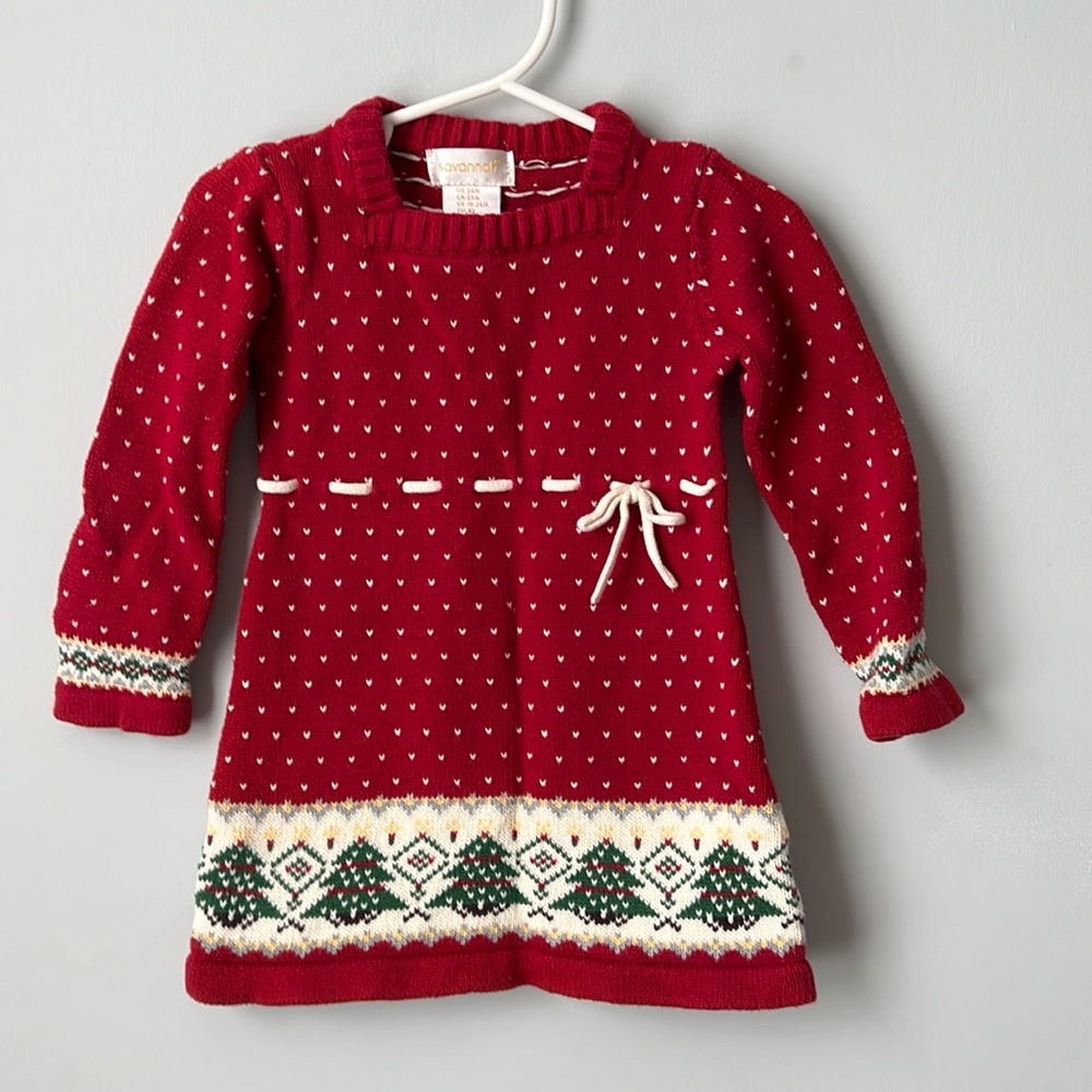 24 Month Christmas Tree Sweater Dress